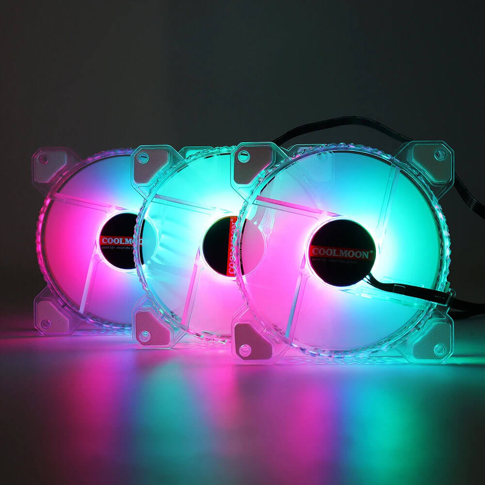 Coolmoon 120Mm Rgb Pc Kasa Fanı Elmas Yüzeyli 6Pin