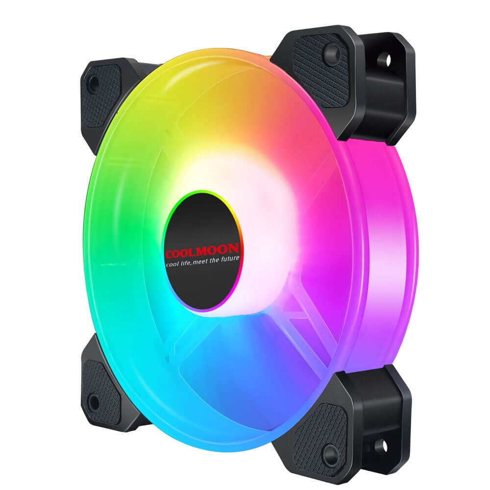 Coolmoon 12Cm 6 Pin Rgb Kasa Fanı Işıklı Renkli Rainbow Fan
