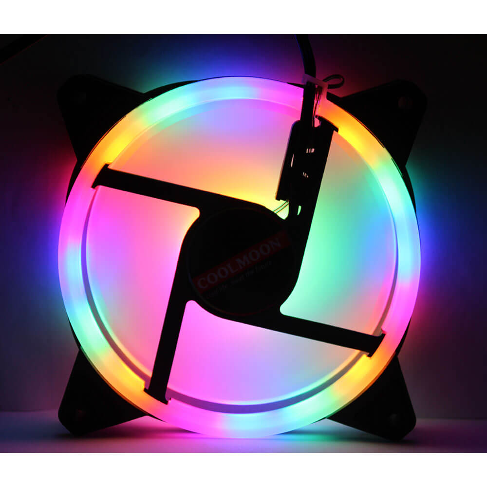 Coolmoon Rgb 12 Cm Kasa Fanı Rainbow Fan 3 Pin Pwm 2 Pin Molex