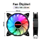 Coolmoon Rgb 12Cm Kasa Fanı 12V 4Pinli 120Mm Sessiz Kasa Fan