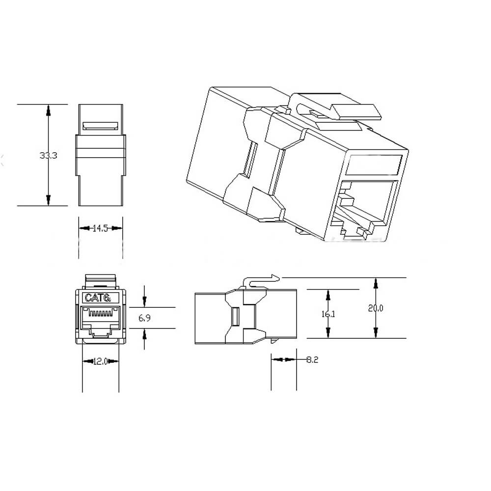 Rj45 Cat6 Konnektör Keystone Jack Dişi Dişi Ara Uzatma Patch