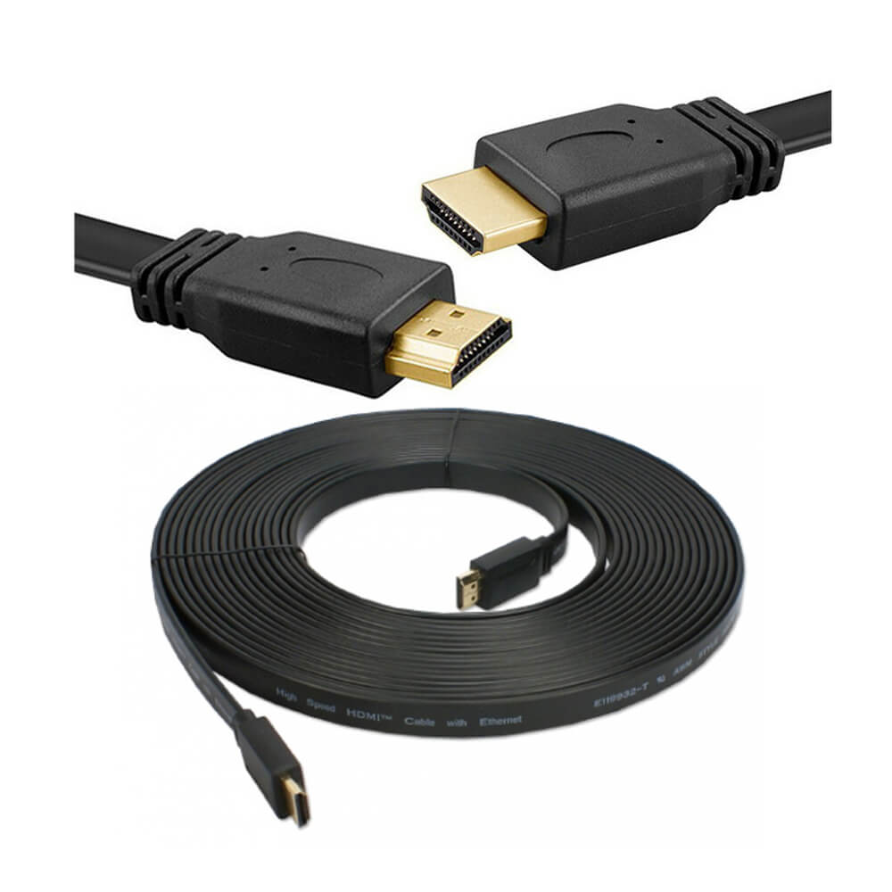 HDMI Kablo 4K Full HD 3D Destekli Yassı Flat Slim Kablo 10 M