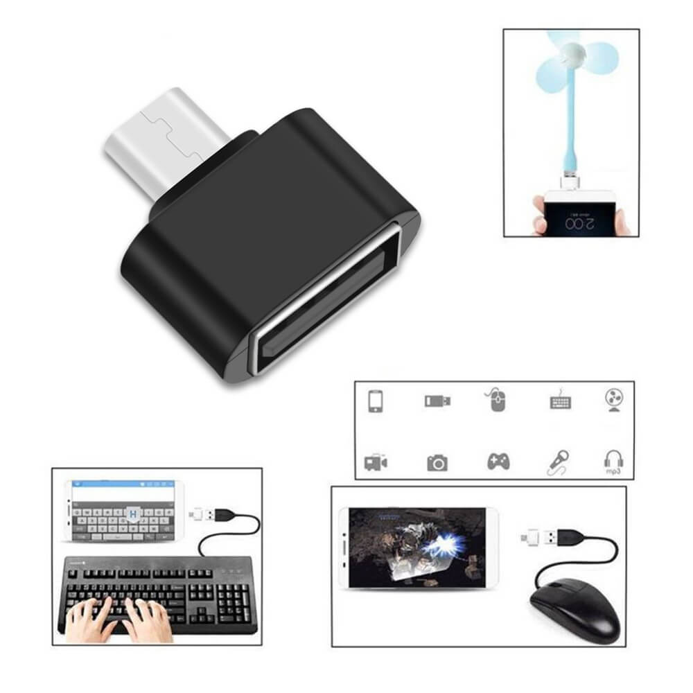 Micro USB to USB OTG Çevirici Dönüştürcü Siyah