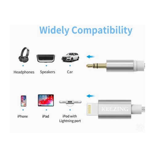 Apple Iphone Ipad Lightning To 3.5Mm Ses Çevirici Aux Kablo 1M