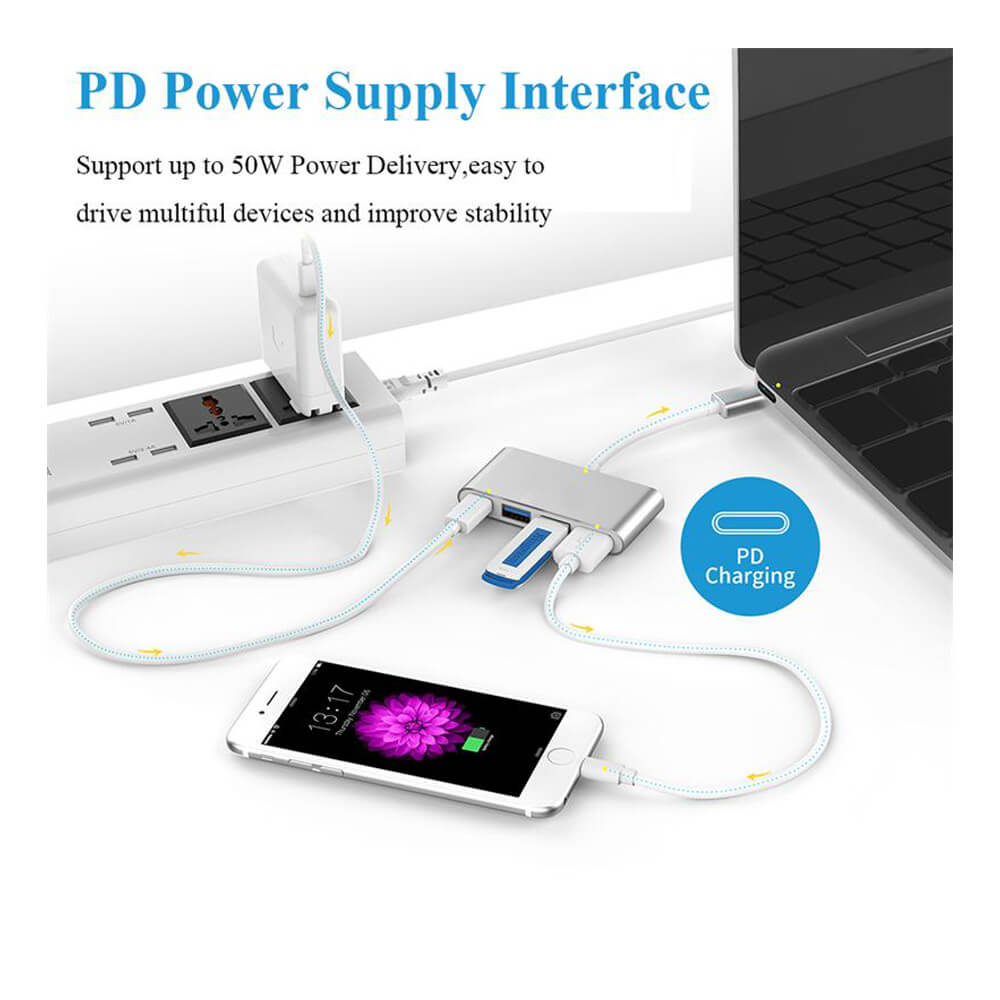 Type-C 3.1 Usb Hub - Usb C to 2xUsb 2.0 , Usb 3.0 Çoklayıcı