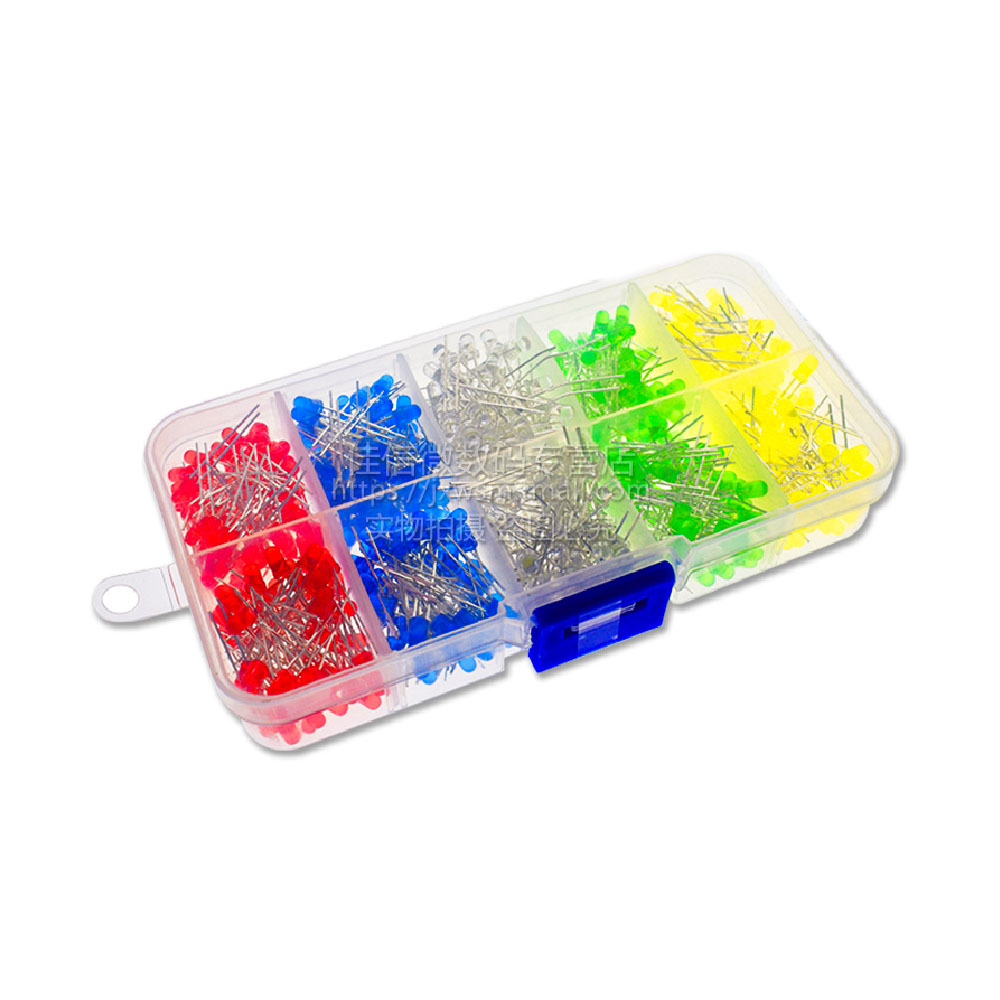 3mm Led Seti 500 adet Plastik Şefaf Kutulu Kendin Yap Kiti