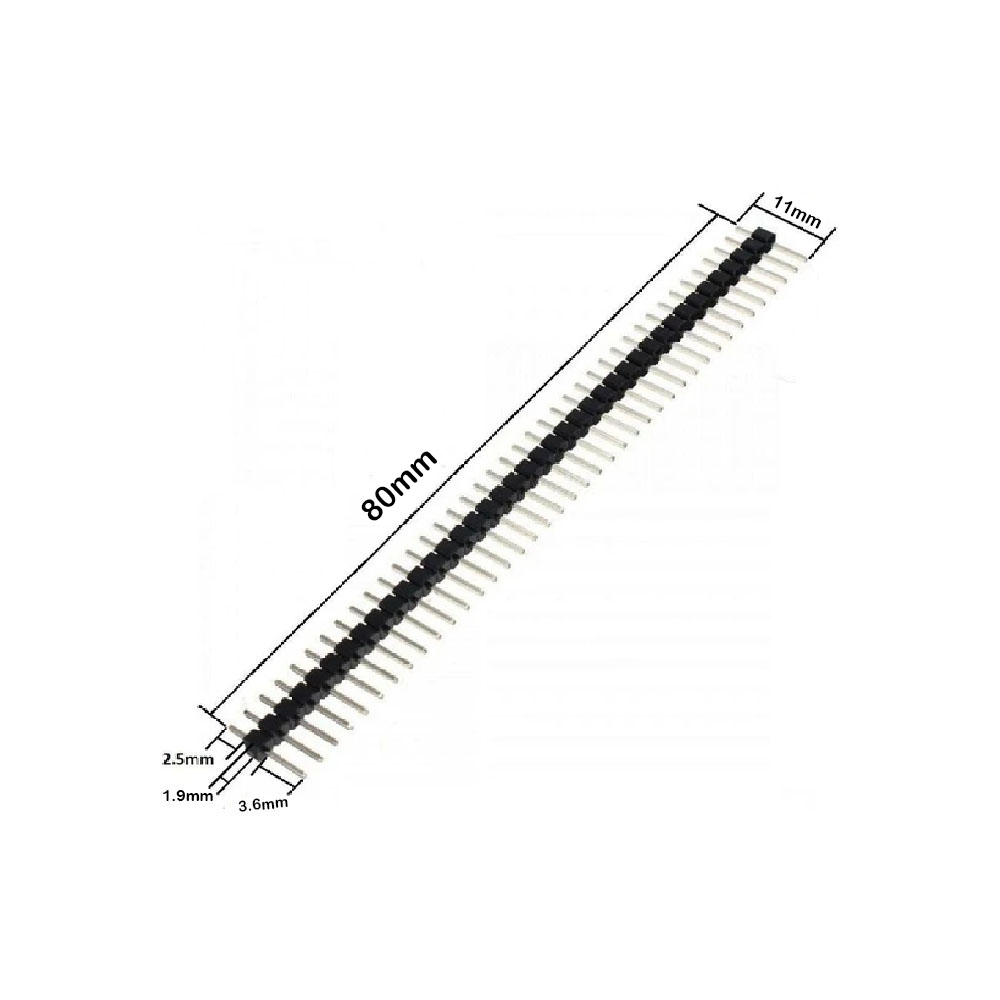 40 Pin (1x40) 11mm 2.00mm 180 Derece Erkek - Erkek Pin Header