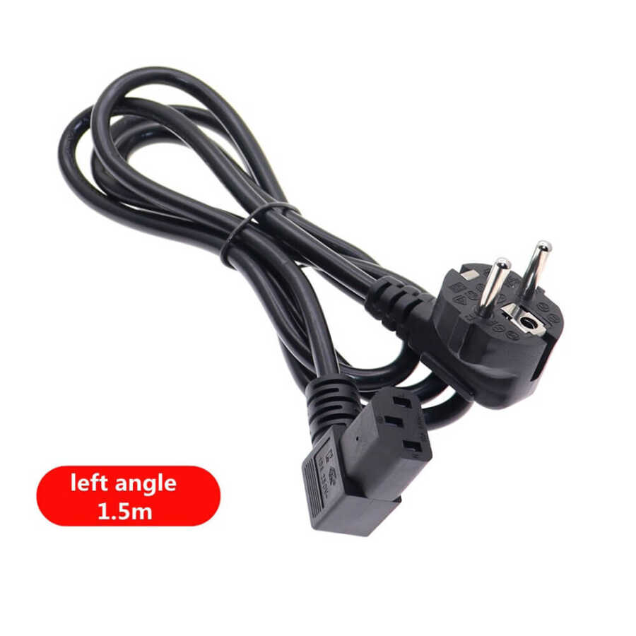 C13 Power Kablo - 90 Derece L Uç - Sol Açılı - Standart Power Kablosu - 1.8 mt