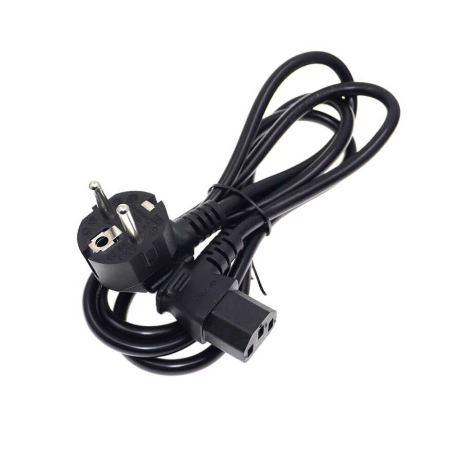 C13 Power Kablo - 90 Derece L Uç - Sol Açılı - Standart Power Kablosu - 1.8 mt