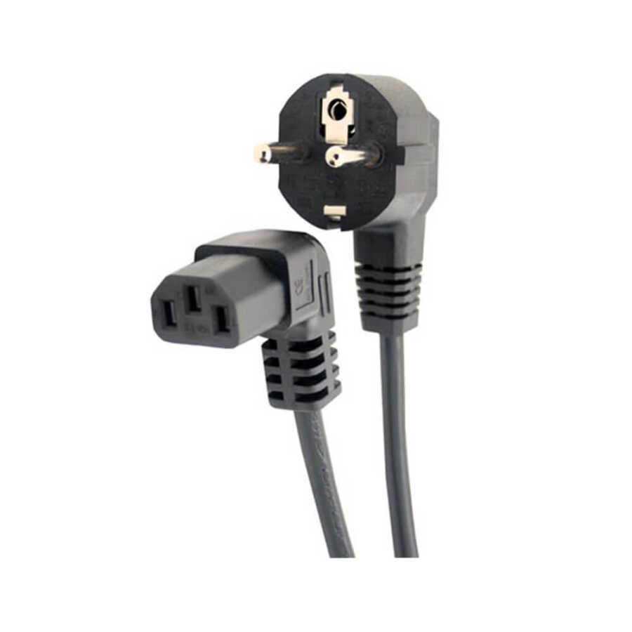 C13 Power Kablo - 90 Derece L Uç - Dik Açılı - Standart Power Kablosu - 1.8 mt - XG1
