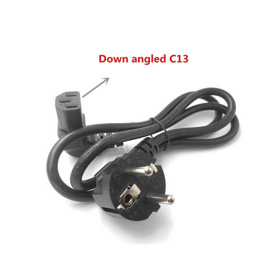 C13 Power Kablo - 90 Derece L Uç - Dik Açılı - Standart Power Kablosu - 1.8 mt - XG1