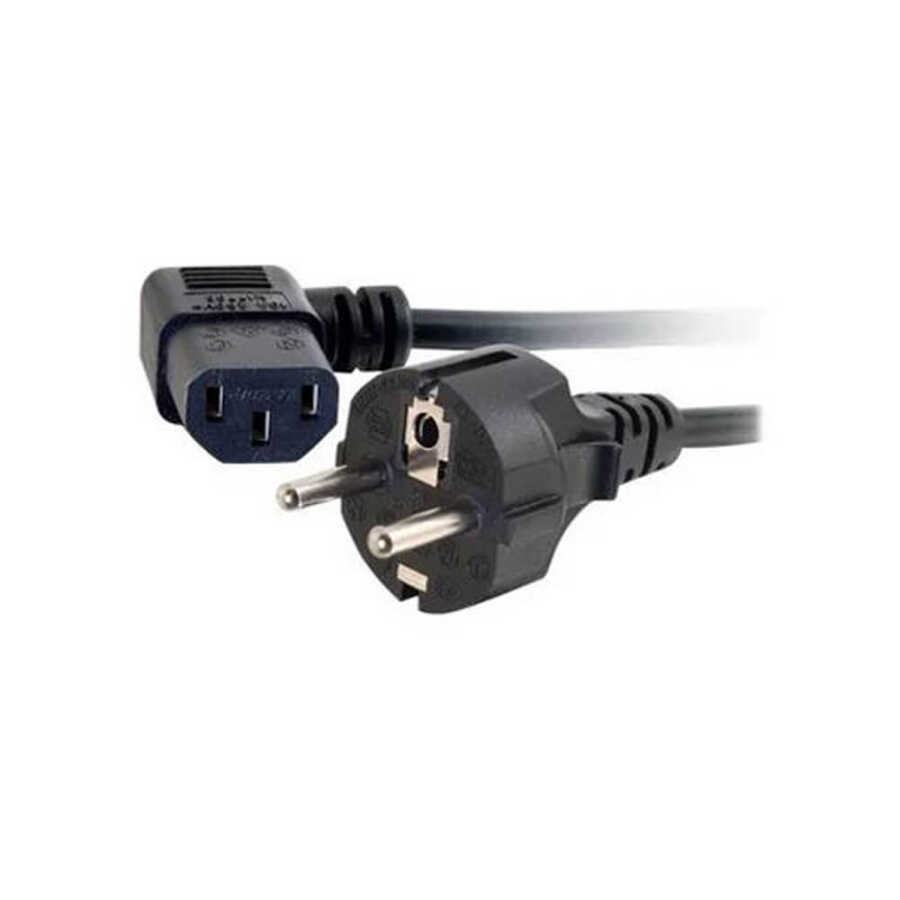C13 Power Güç Kablosu - 90 Derece L Tip Sağ Açılı - Standart Power Kablosu - 1.8 mt