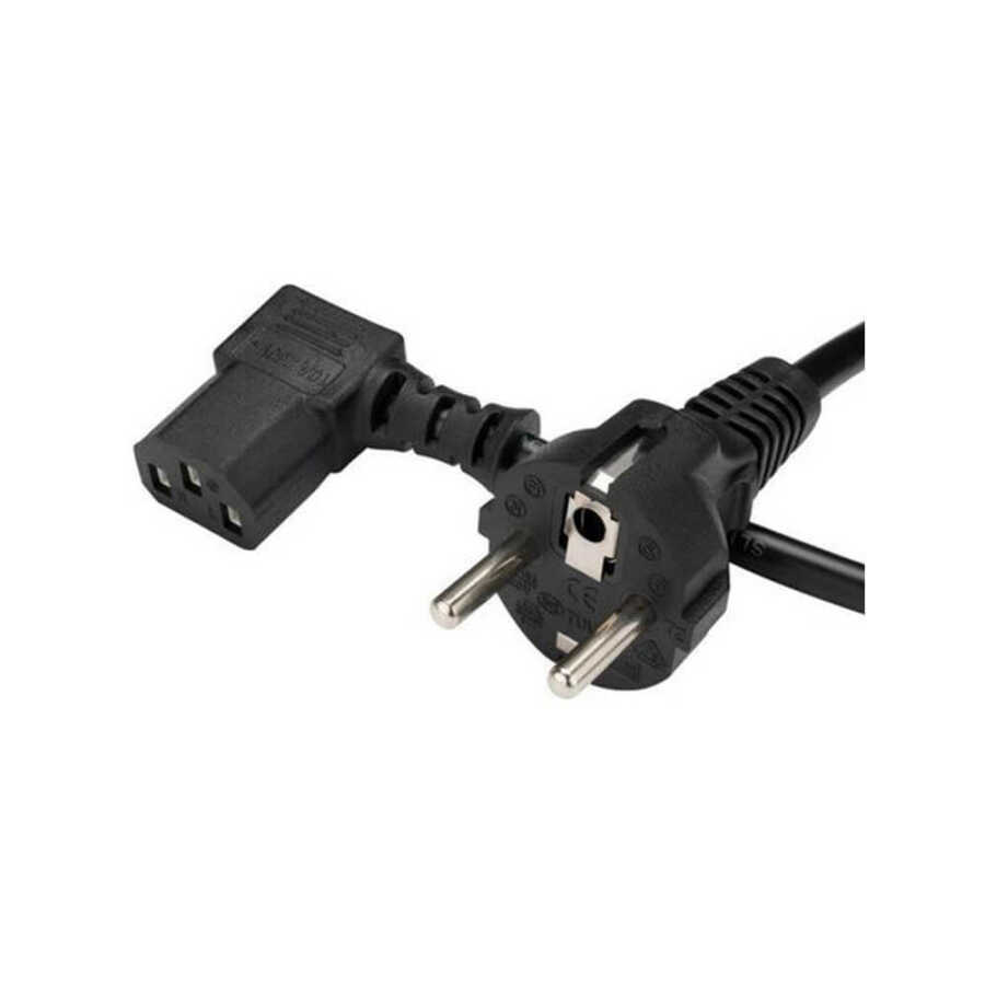C13 Power Güç Kablosu - 90 Derece L Tip Sol Açılı - Standart Power Kablosu - 1.8 mt
