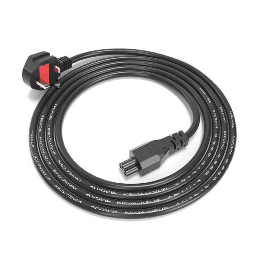 İngiliz C5 Yonca Power Kablosu - UK İngiltere Notebook Pc Güç Kablosu - 1.8m