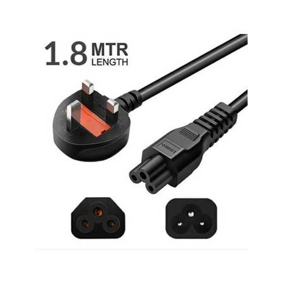 İngiliz C5 Yonca Power Kablosu - UK İngiltere Notebook Pc Güç Kablosu - 1.8m