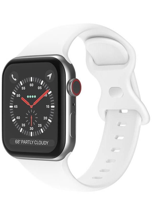 Apple Watch 1, 2, 3, 4, 5, 6, 7, 8, Se Silikon Kordon Kayış - S-m Beden 38/40/41mm - Beyaz - Apple Watch BW1