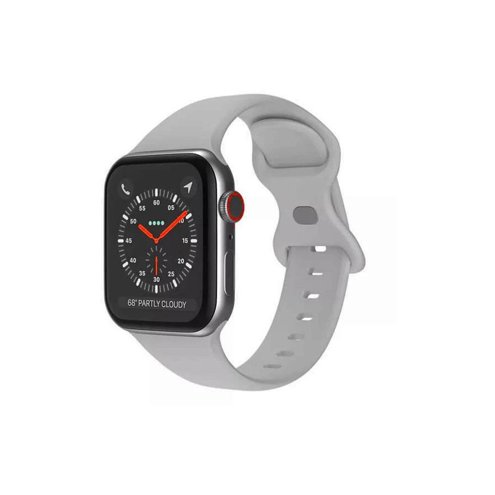 Apple Watch 1, 2, 3, 4, 5, 6, 7, 8, Se Silikon Kordon Kayış - S-m Beden 38/40/41mm - Gri - Apple Watch BW1