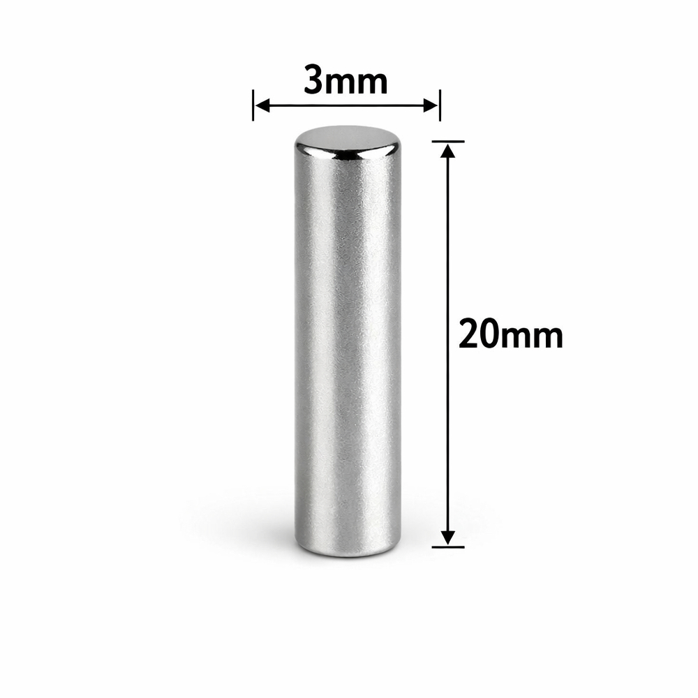 3x20mm Neodyum Mıknatıs Neodim Magnet Yuvarlak