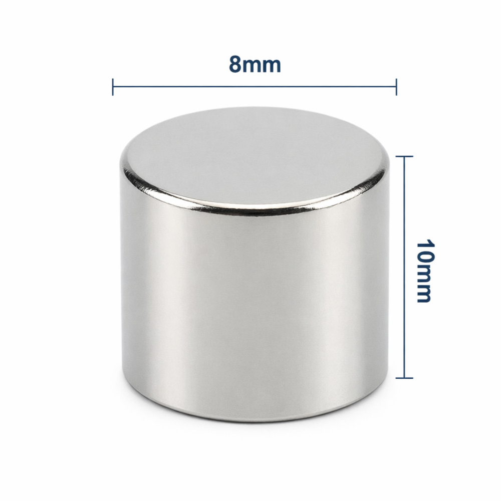 8x10mm Neodyum Mıknatıs Neodim Magnet Yuvarlak