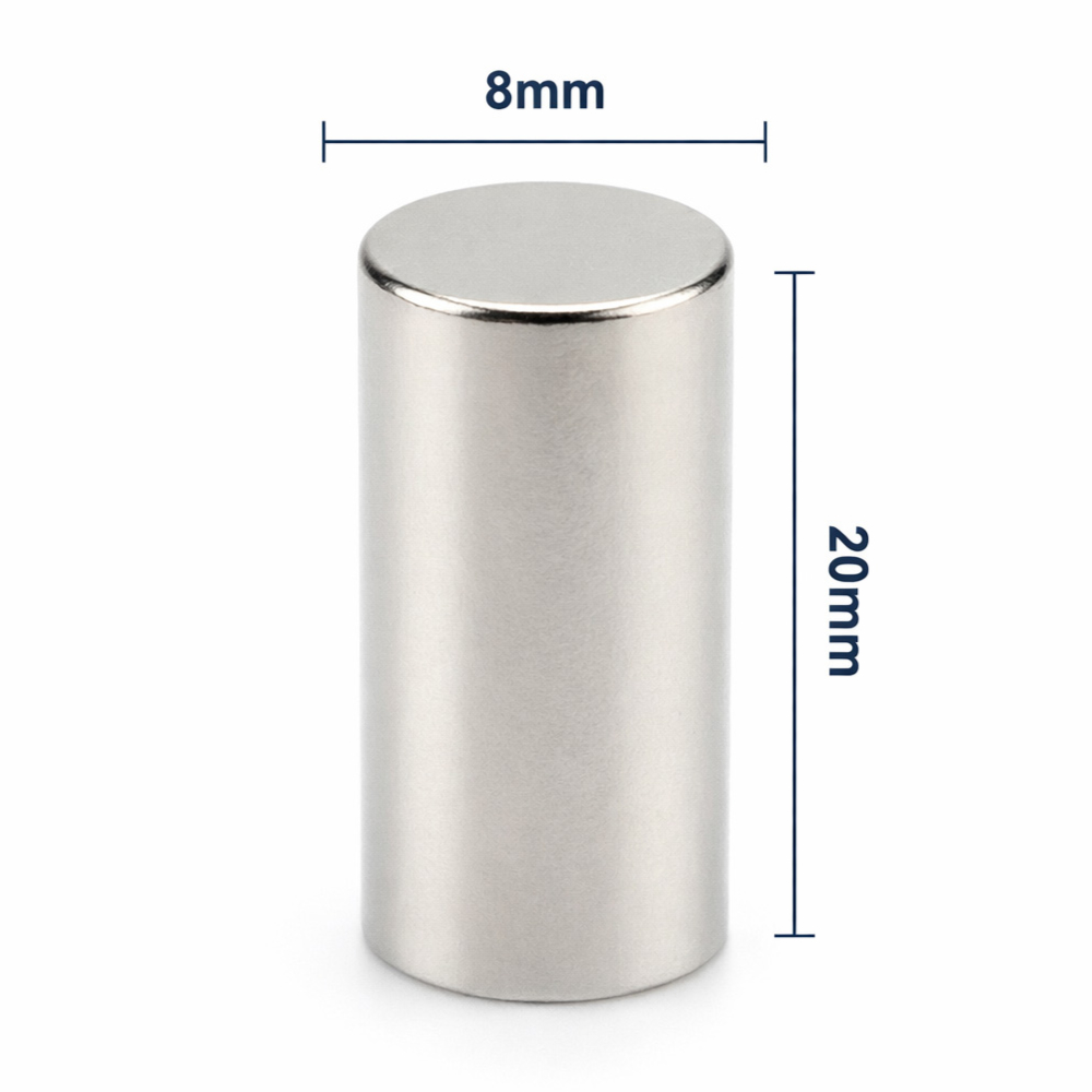 8x20mm Neodyum Mıknatıs Neodim Magnet Yuvarlak