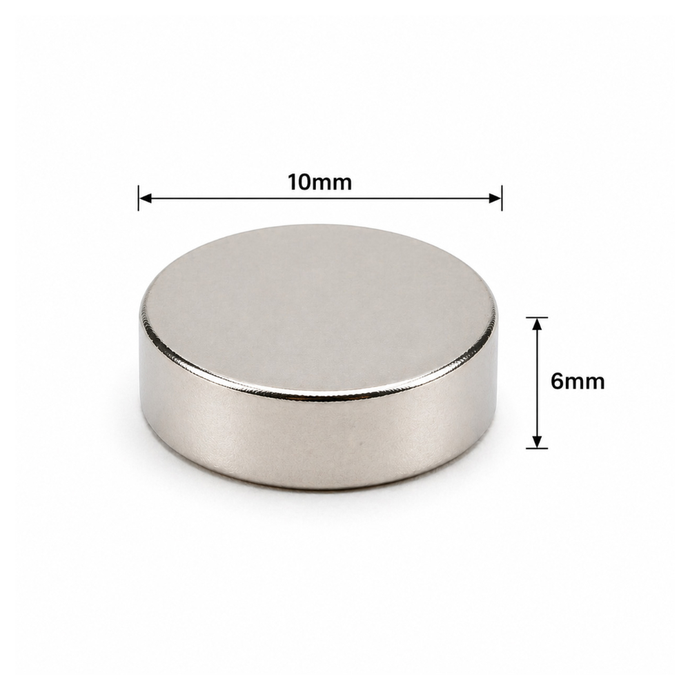 10x6mm Neodyum Mıknatıs Neodim Magnet Yuvarlak
