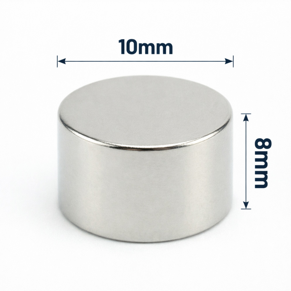 10x8mm Neodyum Mıknatıs Neodim Magnet Yuvarlak