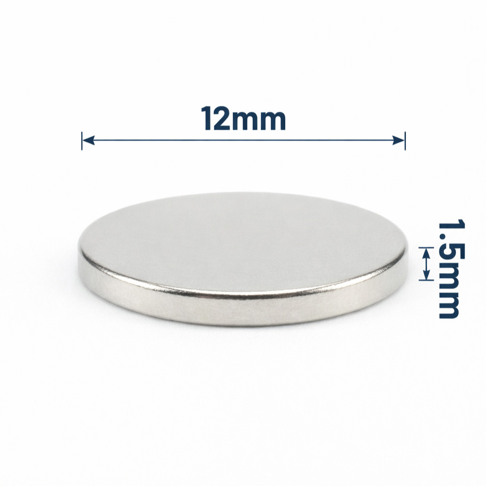12x1.5mm Neodyum Mıknatıs Neodim Magnet Yuvarlak