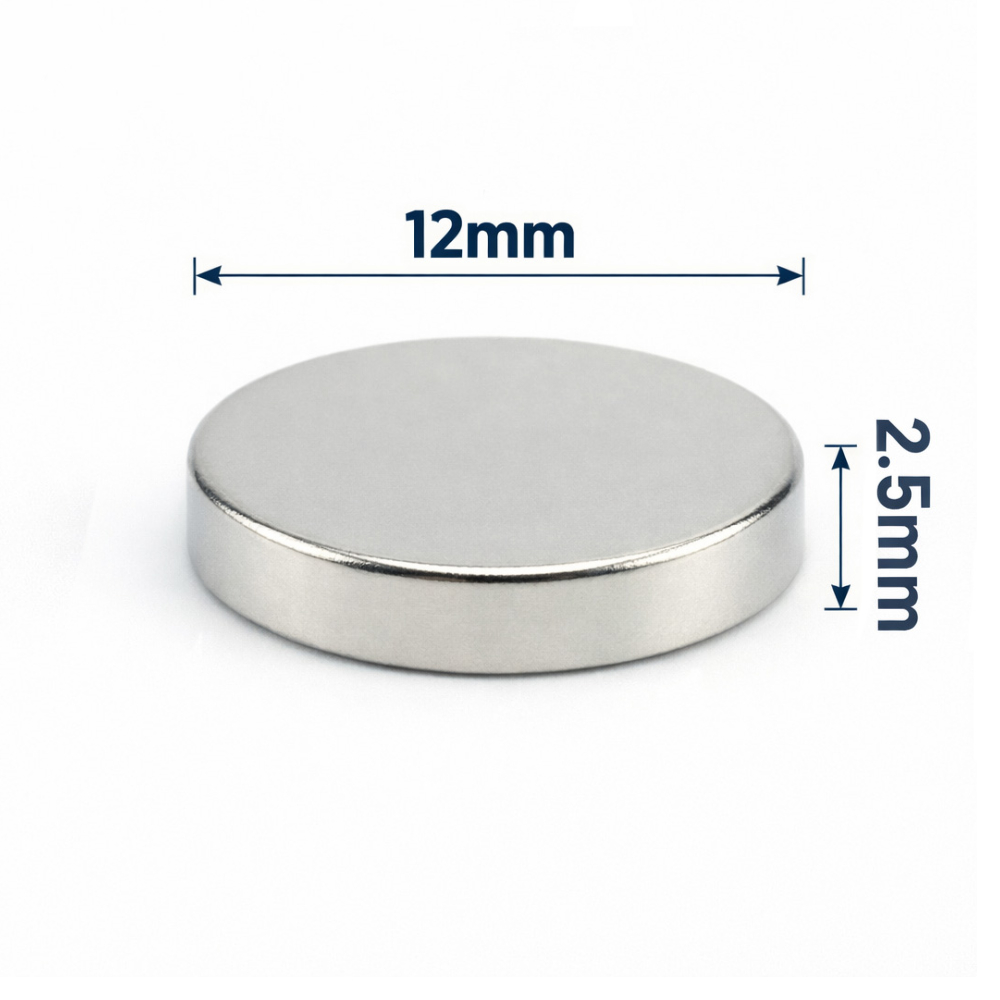 12x2.5mm Neodyum Mıknatıs Neodim Magnet Yuvarlak