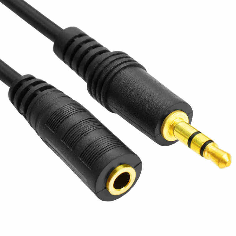 Kulaklık Ses Hoparlör Uzatma Kablosu 3.5mm Stereo Uzatma Kablosu Altın Uç - 1mt