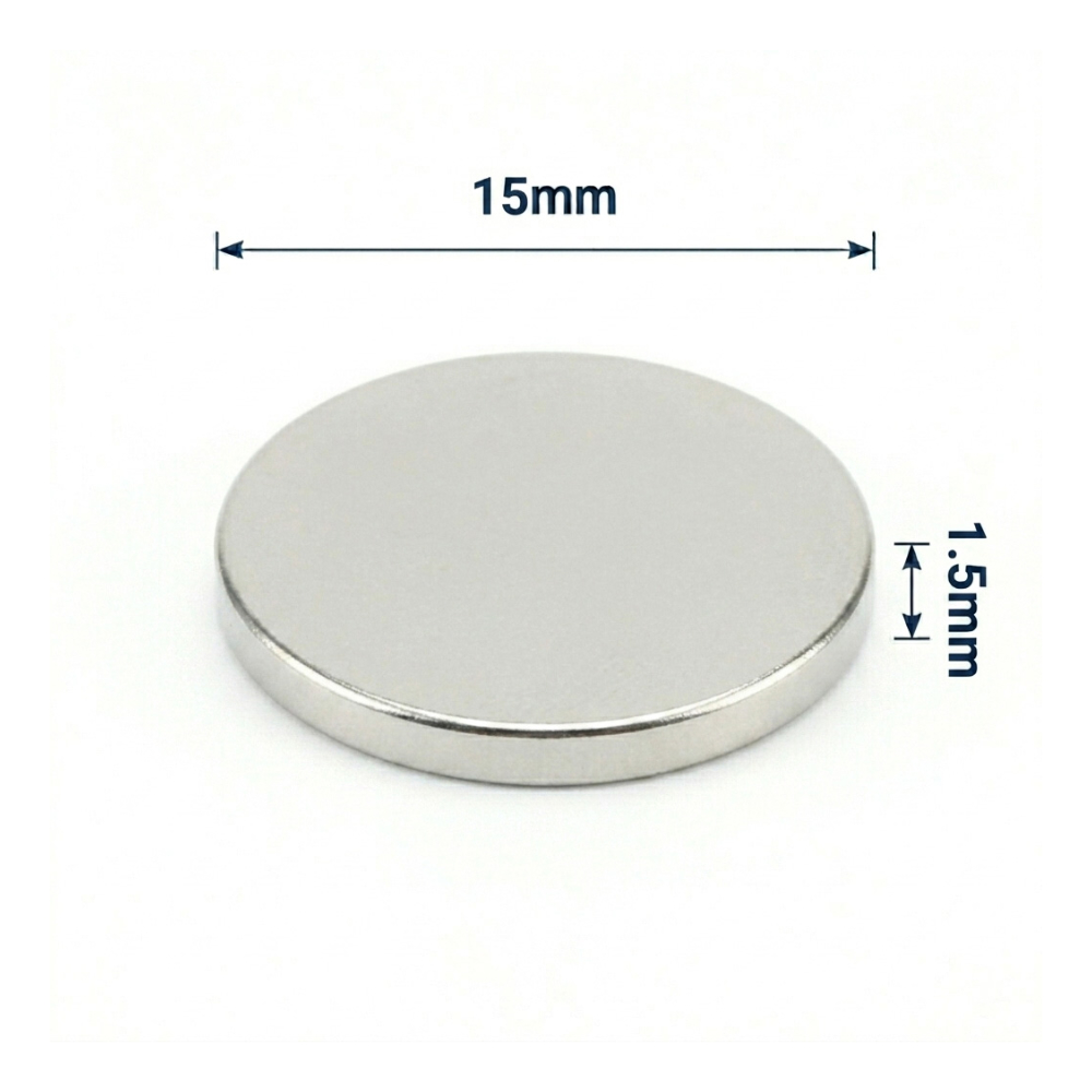 15x1.5mm Neodyum Mıknatıs Neodim Magnet Yuvarlak