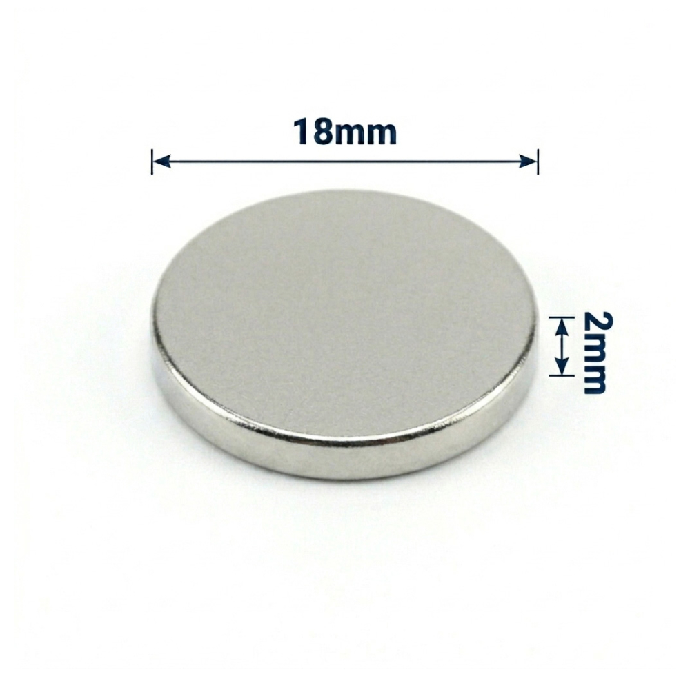 18x2mm Neodyum Mıknatıs Neodim Magnet Yuvarlak