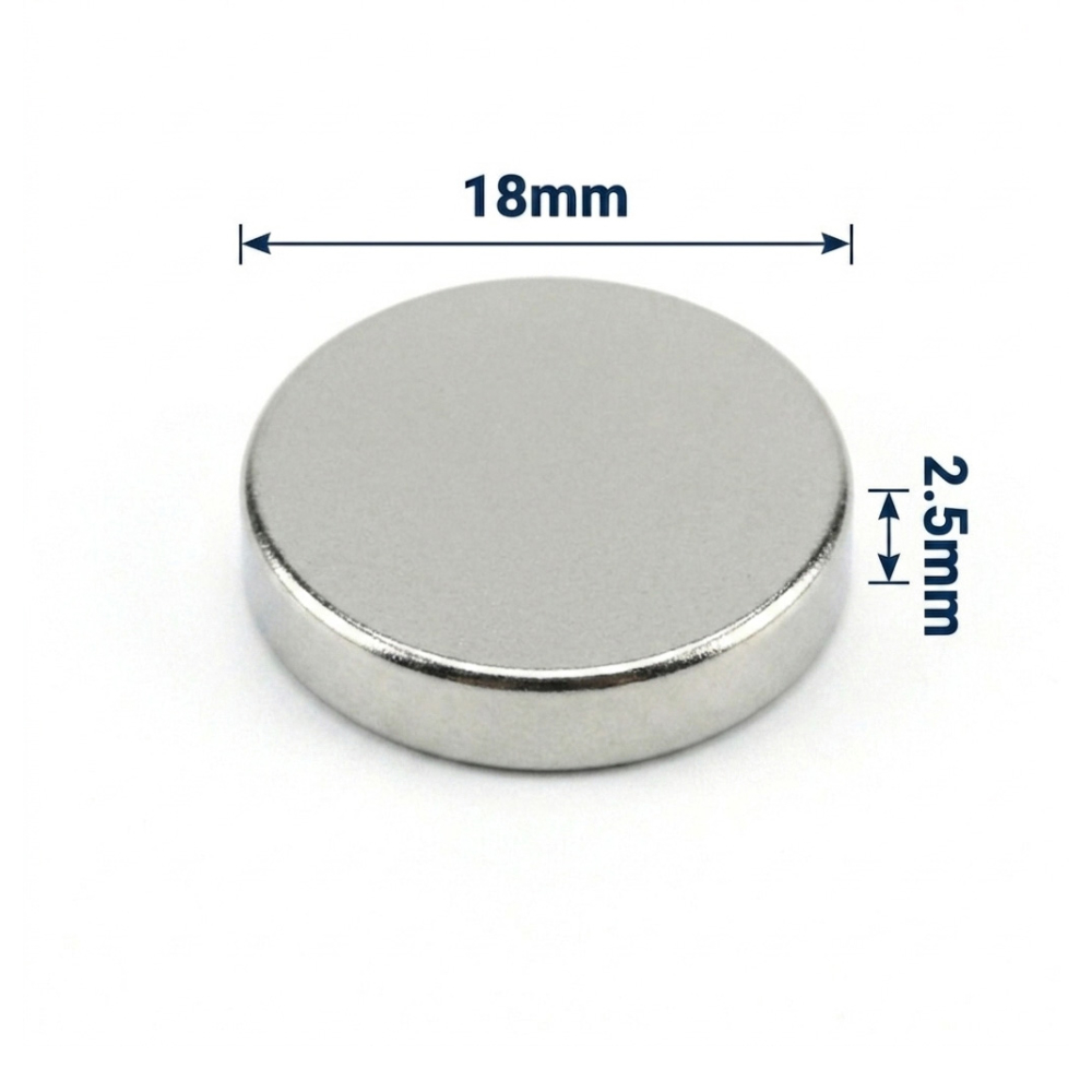 18x2.5mm Neodyum Mıknatıs Neodim Magnet Yuvarlak