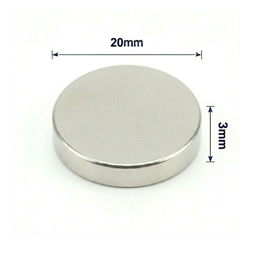 20x3mm Neodyum Mıknatıs Neodim Magnet Yuvarlak