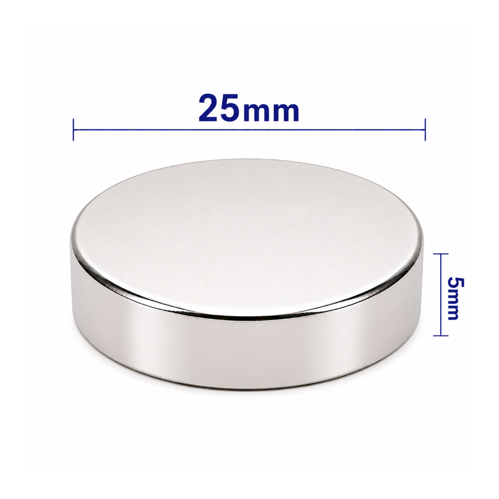 25x5mm Neodyum Mıknatıs Neodim Magnet Yuvarlak
