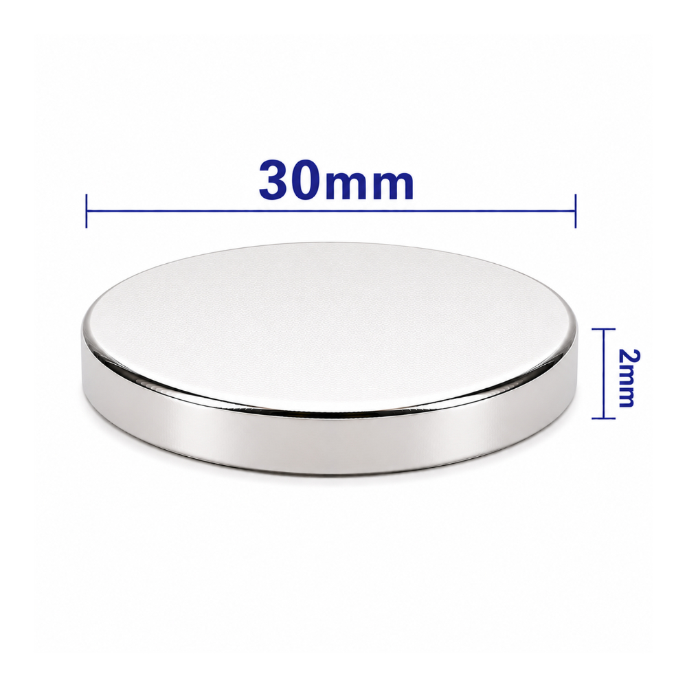 30x2mm Neodyum Mıknatıs Neodim Magnet Yuvarlak