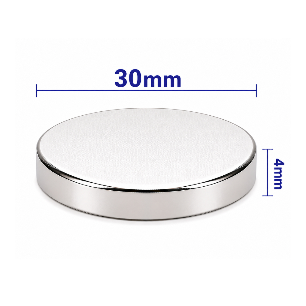 30x4mm Neodyum Mıknatıs Neodim Magnet Yuvarlak