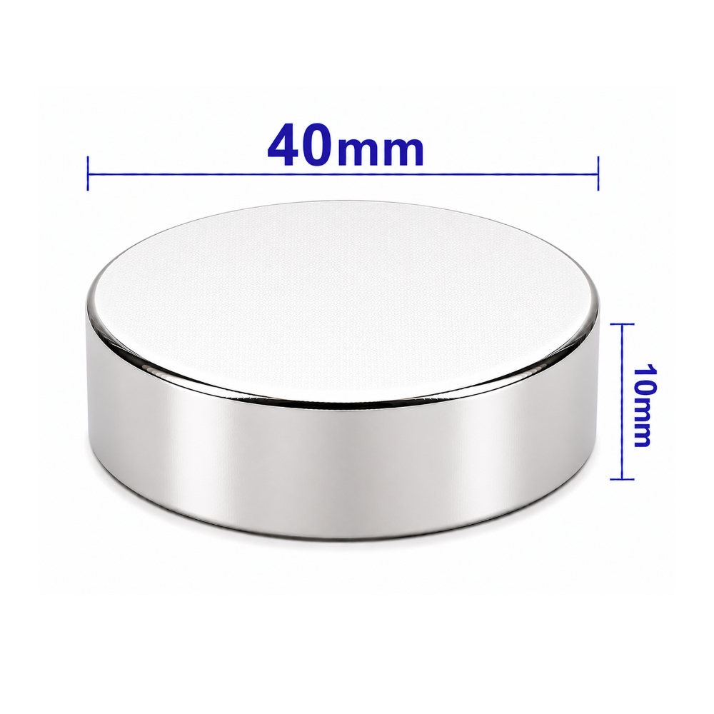 40x10mm Neodyum Mıknatıs Neodim Magnet Yuvarlak