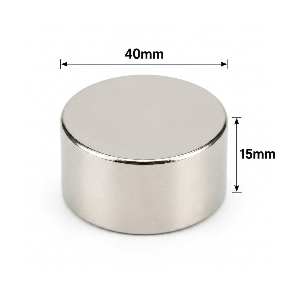 40x15mm Neodyum Mıknatıs Neodim Magnet Yuvarlak