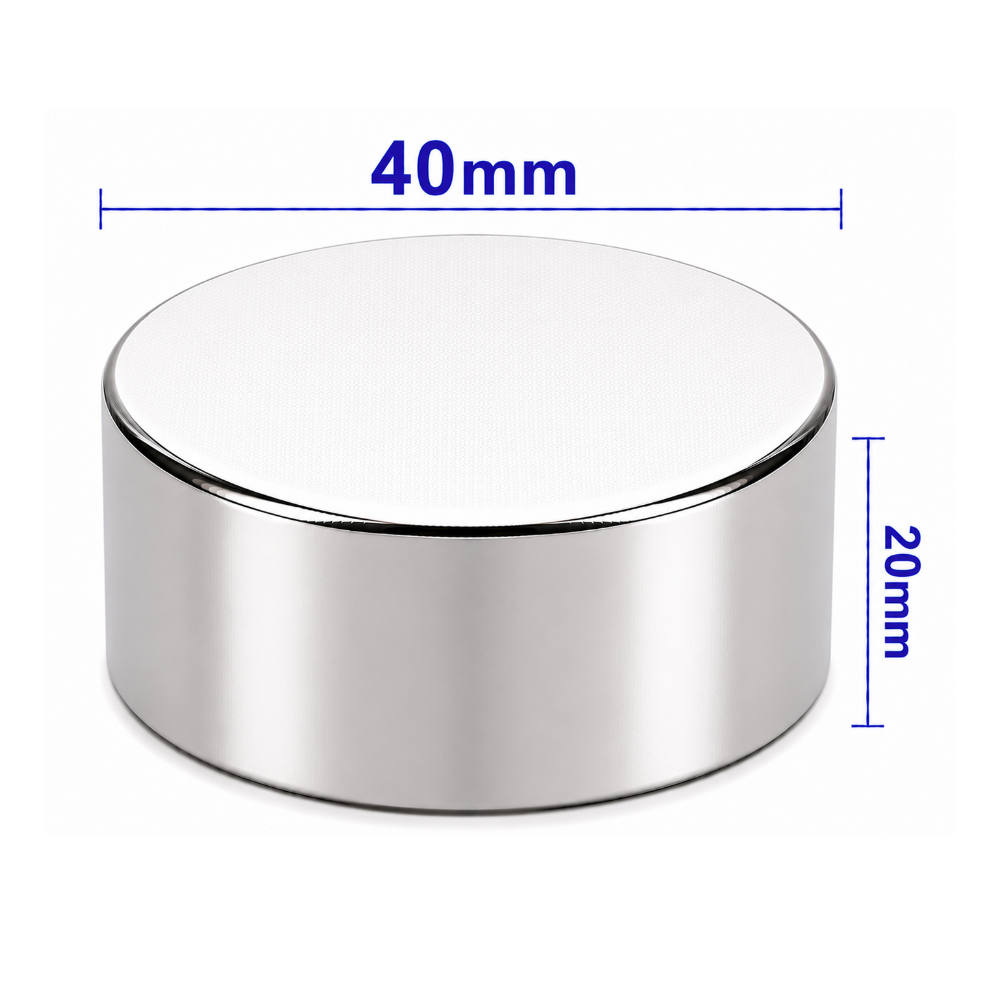 40x20mm Neodyum Mıknatıs Neodim Magnet Yuvarlak