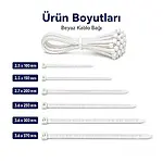 15cm Cırt Kelepçesi 2.5*150mm Kablo Bağı - 100 Adet
