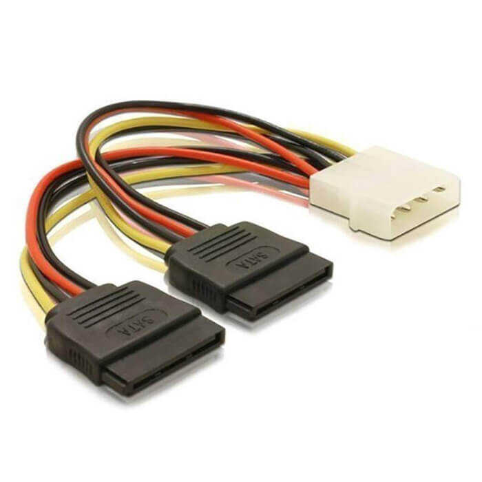 2 Li Sata Power Kablosu 15cm Çoklayıcı Güçlendirilmiş Bakır Kablo