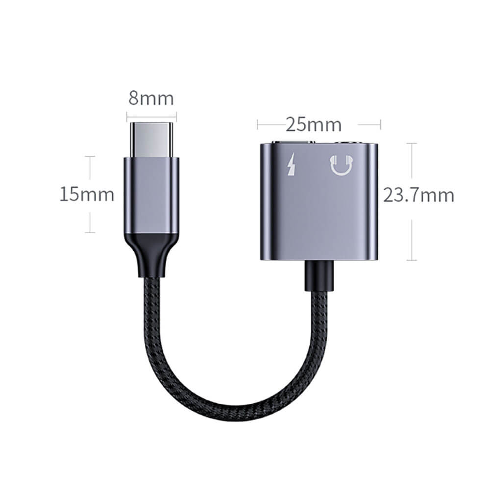 USB-C 3.5mm Kulaklık ve Şarj Adaptörü PD Dönüştürücü
