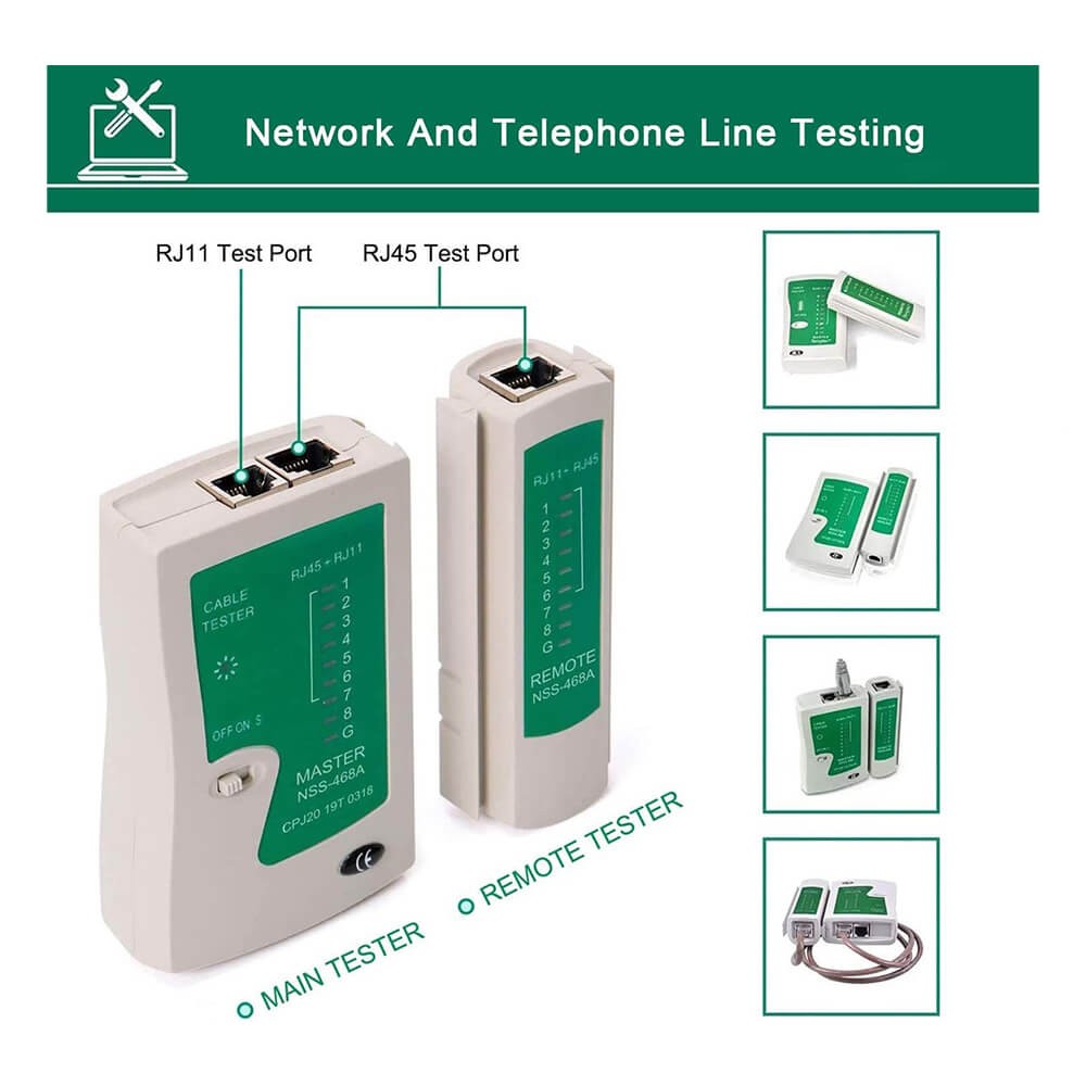 Network Tester Rj45/Rj11 Adsl İnternet Kablo Test Cihazı Cat5/6