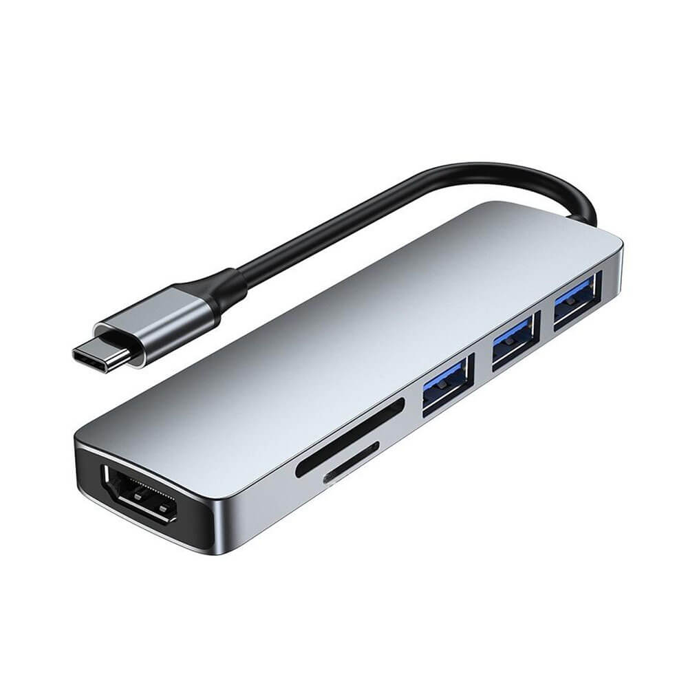 TYPE-C to Hdmi 4K@30Hz Kablo + SD/ TF Kart Okuyucu + USB3.0 + USB2.0 Çevirici Dönüştürücü Adaptör