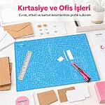 A3 Kesim Matı - Kesme Matı - Kesim Altlığı - Kesim Tablası - 45x30cm - Mavi