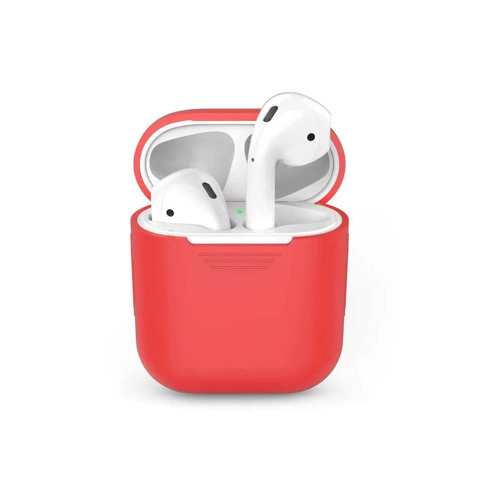 Apple Airpods 1. Ve 2. Nesil Uyumlu Silikon Koruma Kılıfı - Silikon Koruyucu Kılıf - Kırmızı - AP1