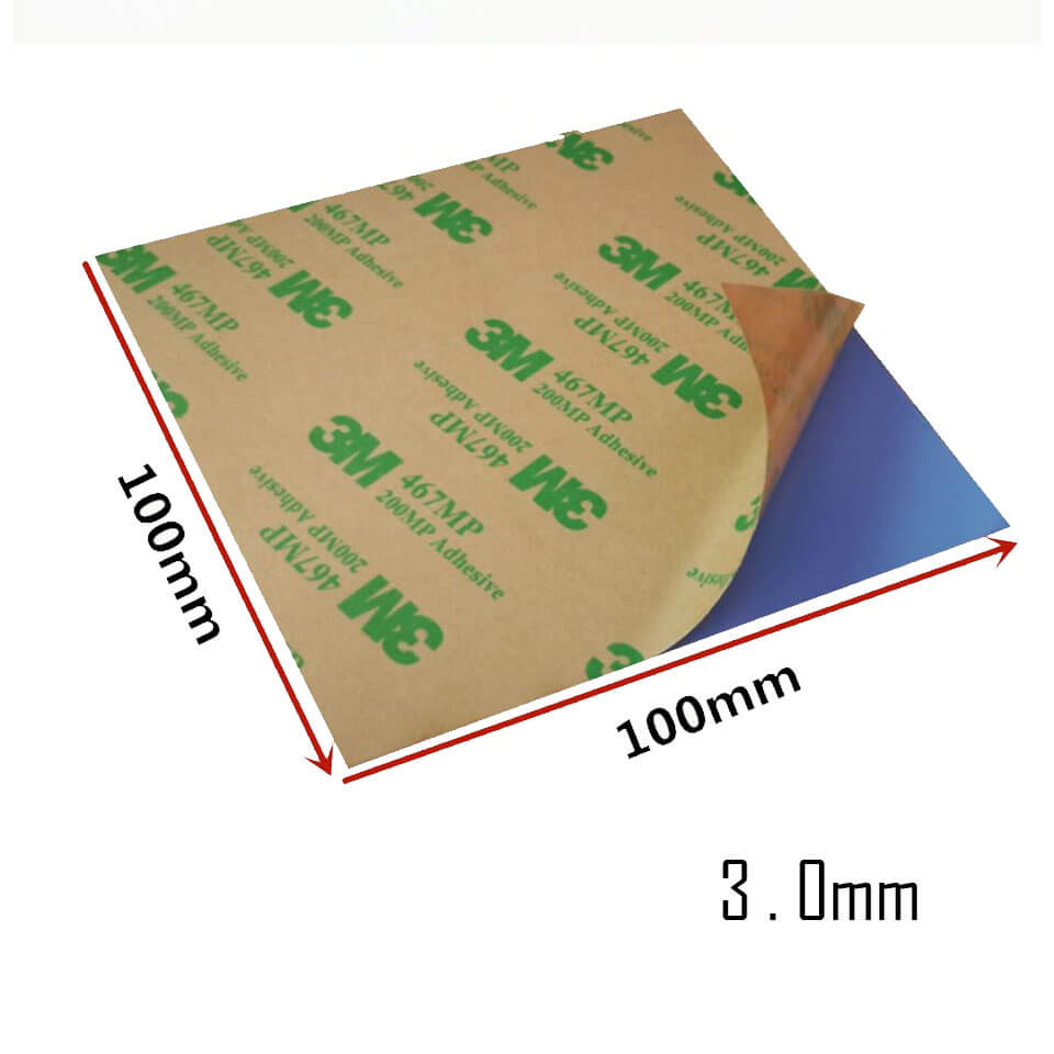 3 0mm 10x10cm Chipset Soğutucu Termal Pad Ped Tek Taraflı Yapışkanlı Mavi 3.6w/mK