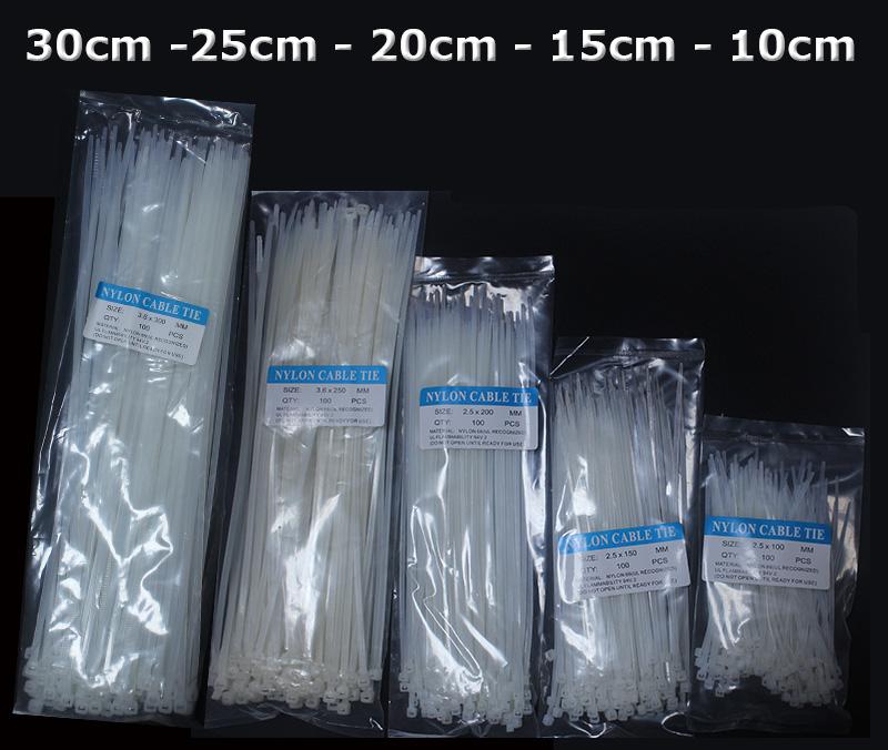 20Cm Kablo Bağı Cırt Kelepçe Kablo Toplama 100 Lü Paket Beyaz