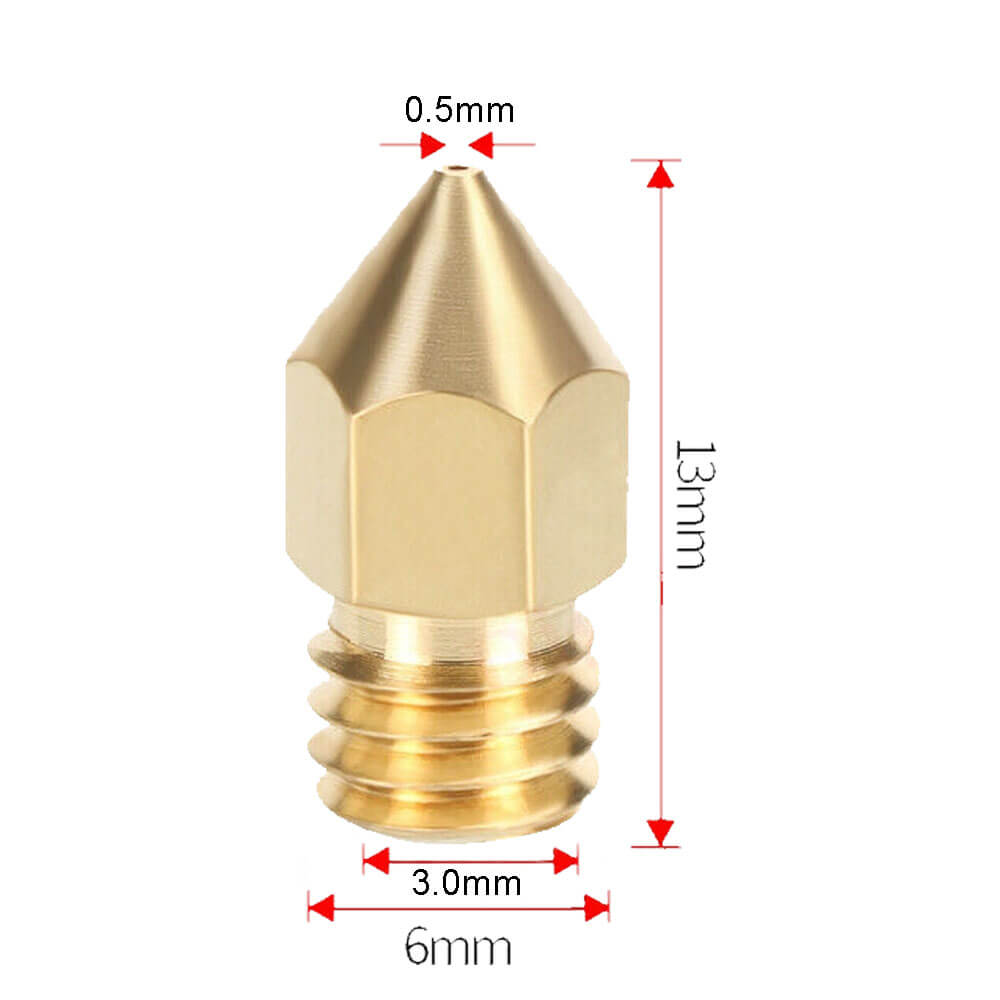 3D Yazıcı MK8 Extruder 3.0mm/ 0.5mm Baskı Kafası Nozzle - GD11