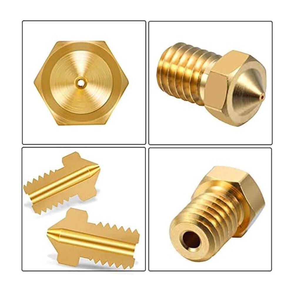 3D Yazıcı Extruder M6 1.75mm/ 0.6mm V5/V6 Pirinç Nozzle Baskı Kafası - GD20